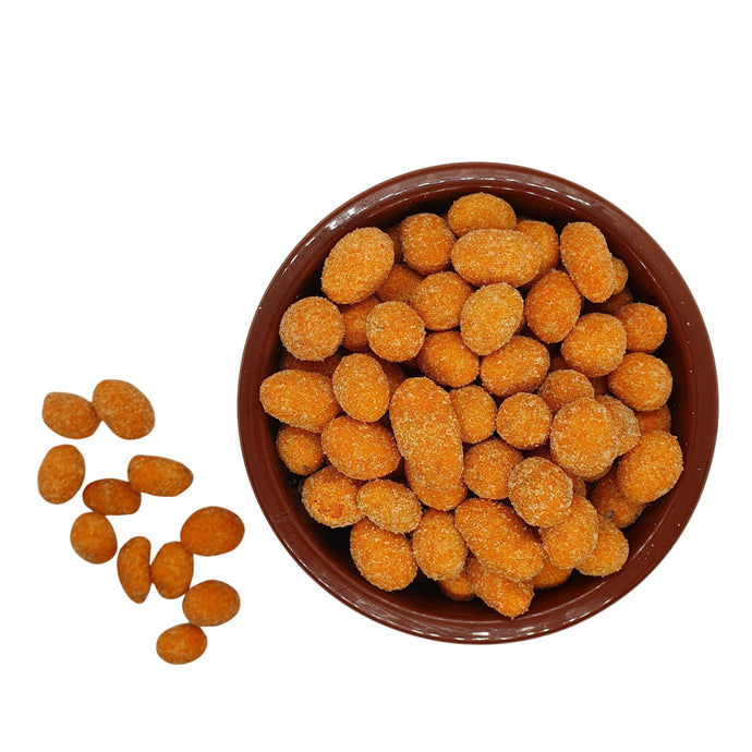 Coated peanut with bbq flavor